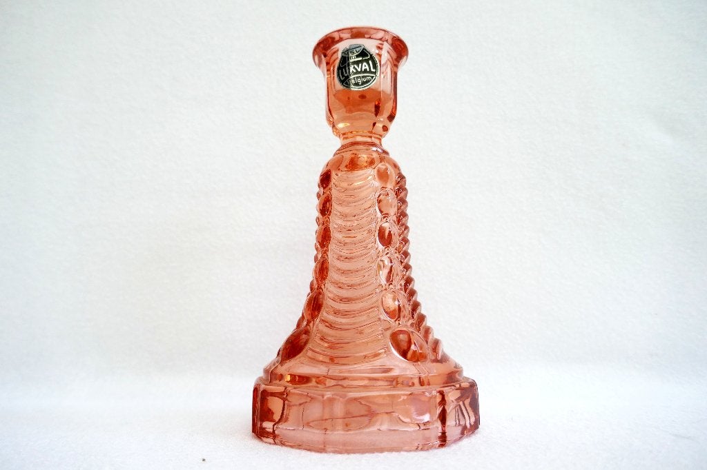 Val Sint Lambert - luxval kandelaar Edward - Art Deco, Verzenden, Glas