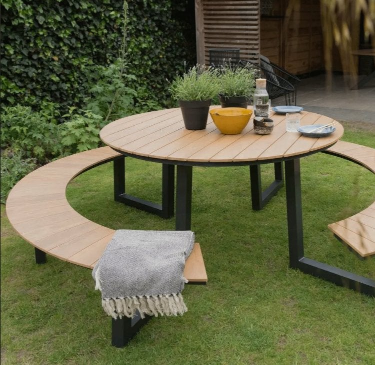 Ruime ronde picknicktafel 240cm, Ophalen, Nieuw, Rond, Overige materialen
