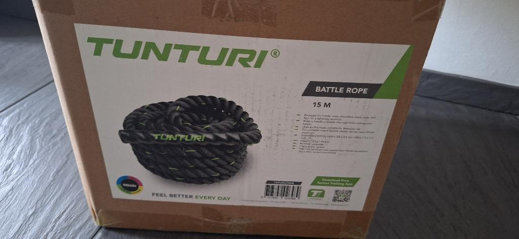 Nieuw in doos Tunturi Battle Rope incl. gratis Fitness app., Ophalen, Nieuw, Benen, Battle rope