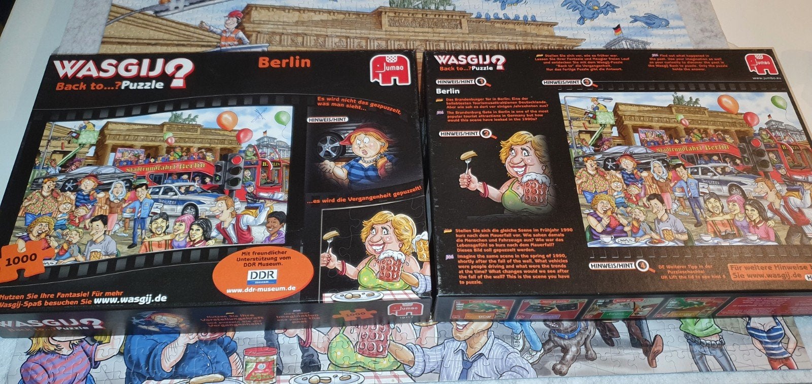Wasgij puzzel 1000 back to berlin duits museum ddr, Ophalen of Verzenden, 500 t/m 1500 stukjes, Gebruikt, Legpuzzel