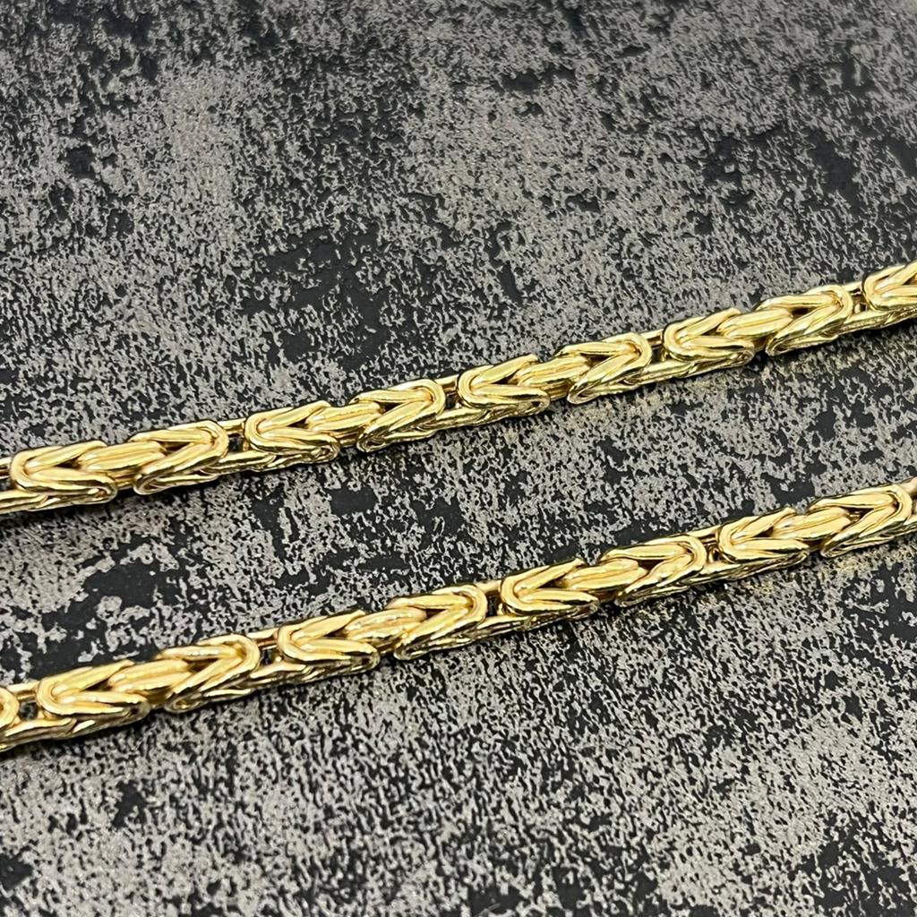 14k gouden koningsketting prachtig schakel 65 cm 4,1 mm, Ophalen of Verzenden, Zo goed als nieuw, Goud
