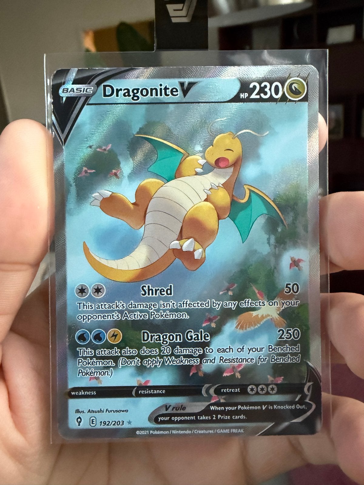 Dragonite V 192/203 Full Art Pokémon Kaart, Hobby en Vrije tijd, Verzamelkaartspellen | Pokémon, Ophalen of Verzenden, Zo goed als nieuw