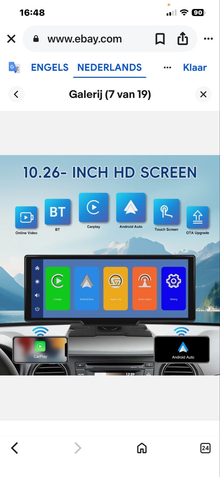 10.26" Draadloze Apple CarPlay Android Auto 4K Touchscreen R, Ophalen, Nieuw