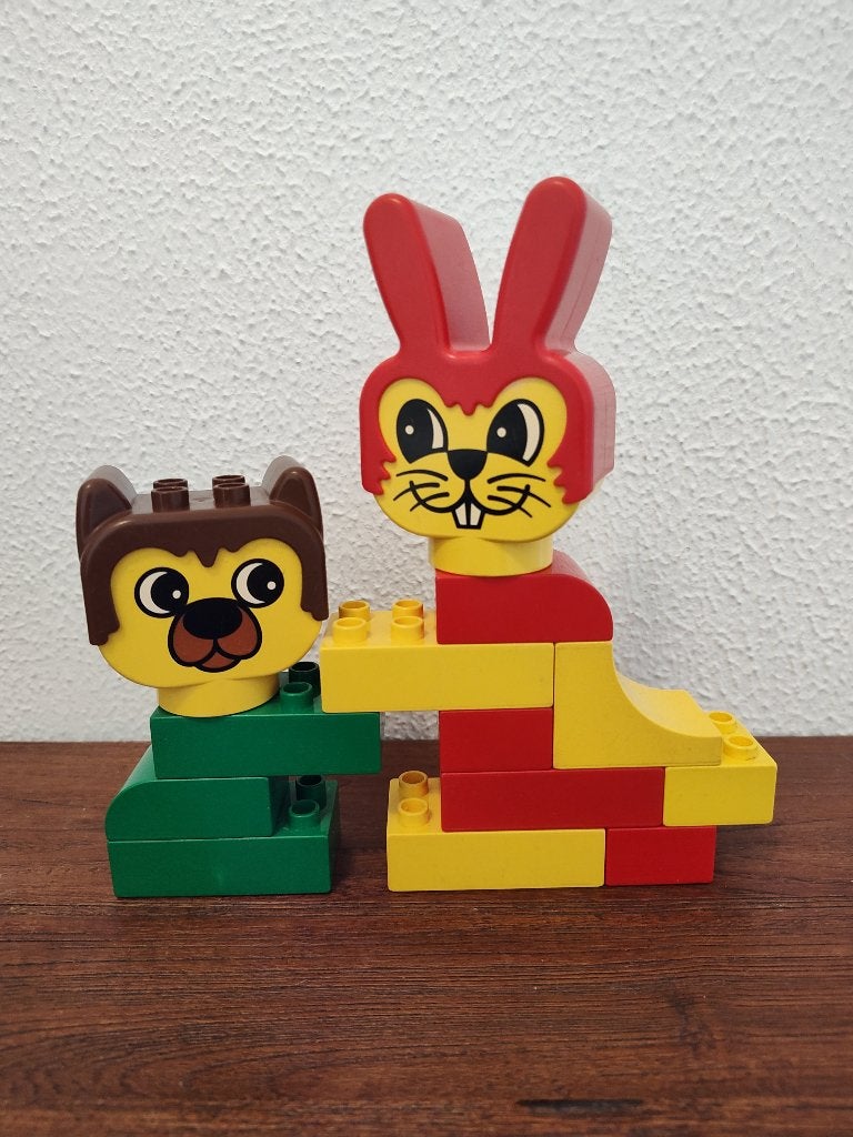 Vintage LEGO DUPLO 1594 - Rabbit & Bear - Compleet – 1992, Gebruikt, Overige thema's, Ophalen of Verzenden, Compleet