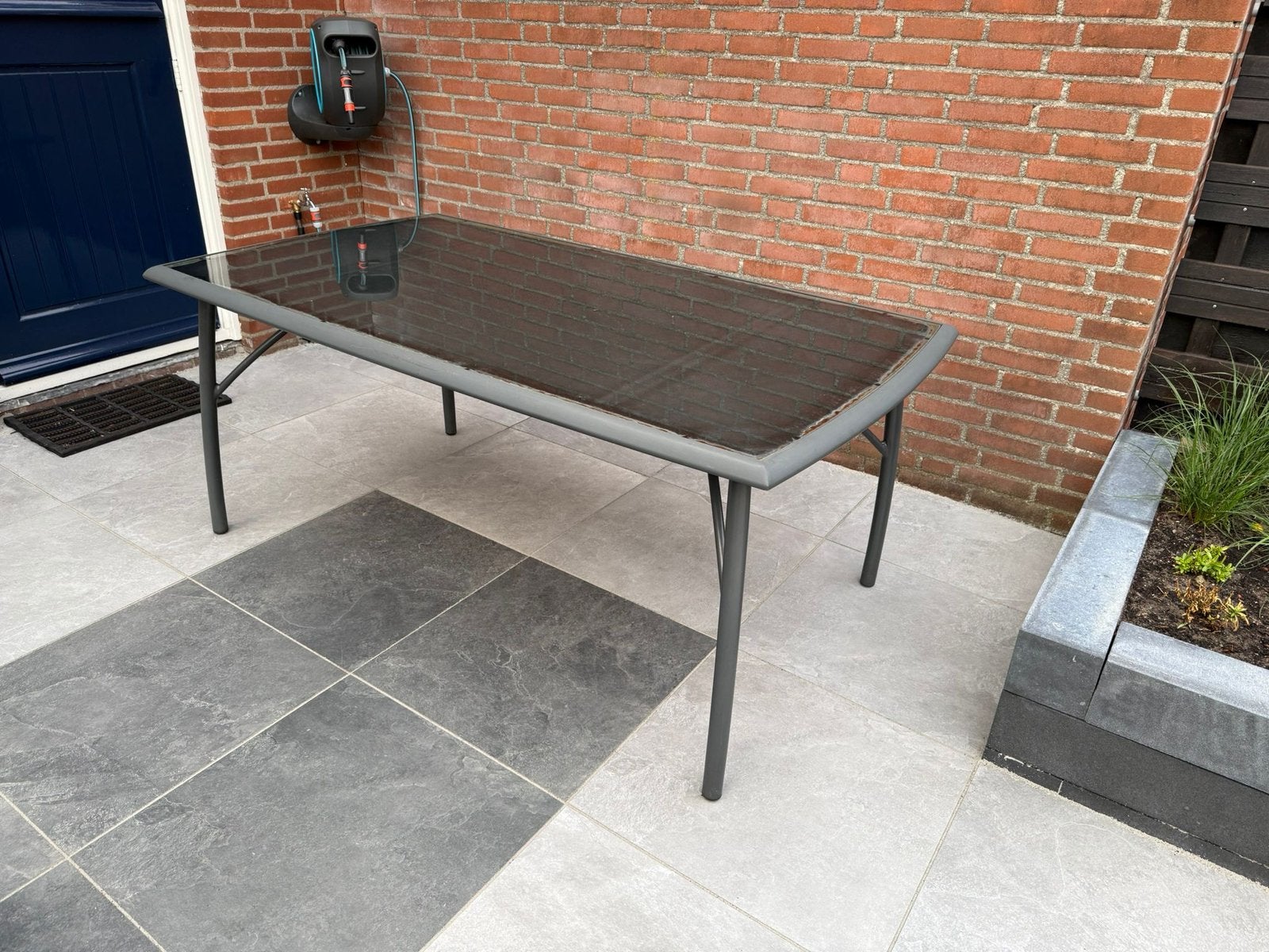 Hartman tuintafel 170x100, Tuin en Terras, Ophalen, Gebruikt, Rechthoekig, Aluminium