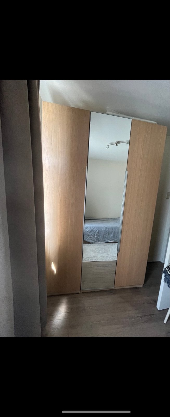 Ikea Pax Kast met spiegeldeur en planken eikenkleur, Huis en Inrichting, Kasten | Kledingkasten, Ophalen, Gebruikt, 100 tot 150 cm