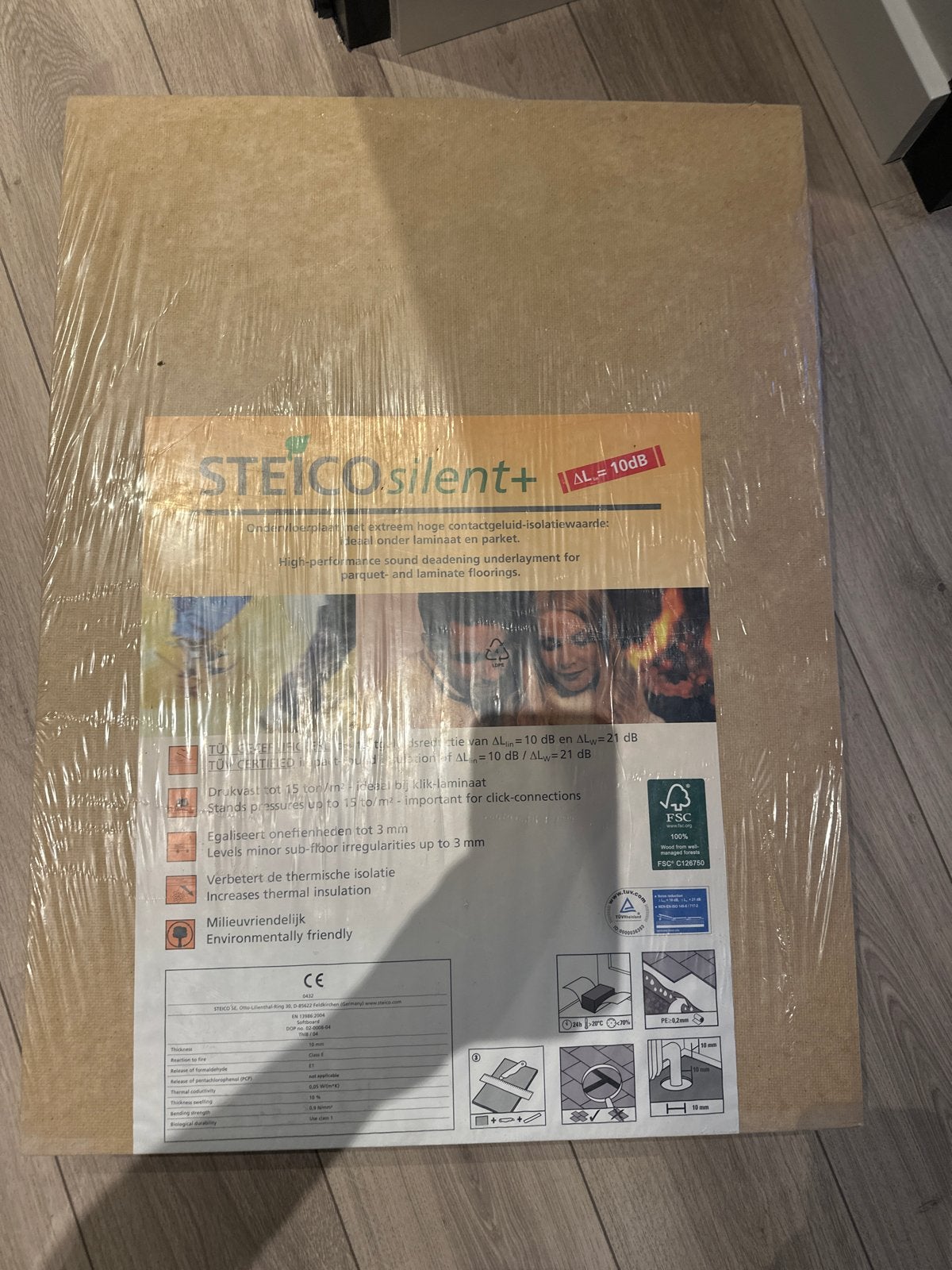 STEICO silent+ ondervloer isolatieplaat - 10dB geluidsisolat, Doe-het-zelf en Verbouw, Isolatie en Afdichting, Nieuw, Vloerisolatie