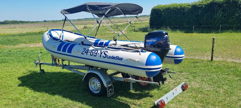 Lodestar RIB 410 met Tohatsu 25 pk & Marlin trailer, Gebruikt, Ophalen, Polyester/glasvezel, 25 pk