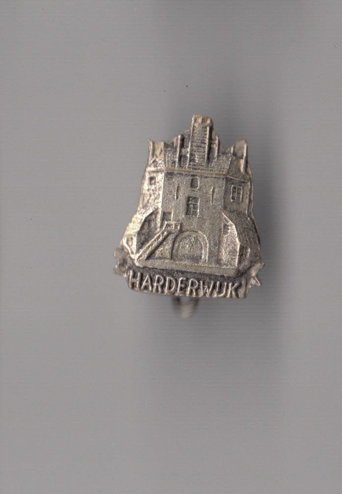Harderwijk Vispoort kleine broche, Gebruikt, Niet vindbaar, Niet vindbaar, Speldje of Pin