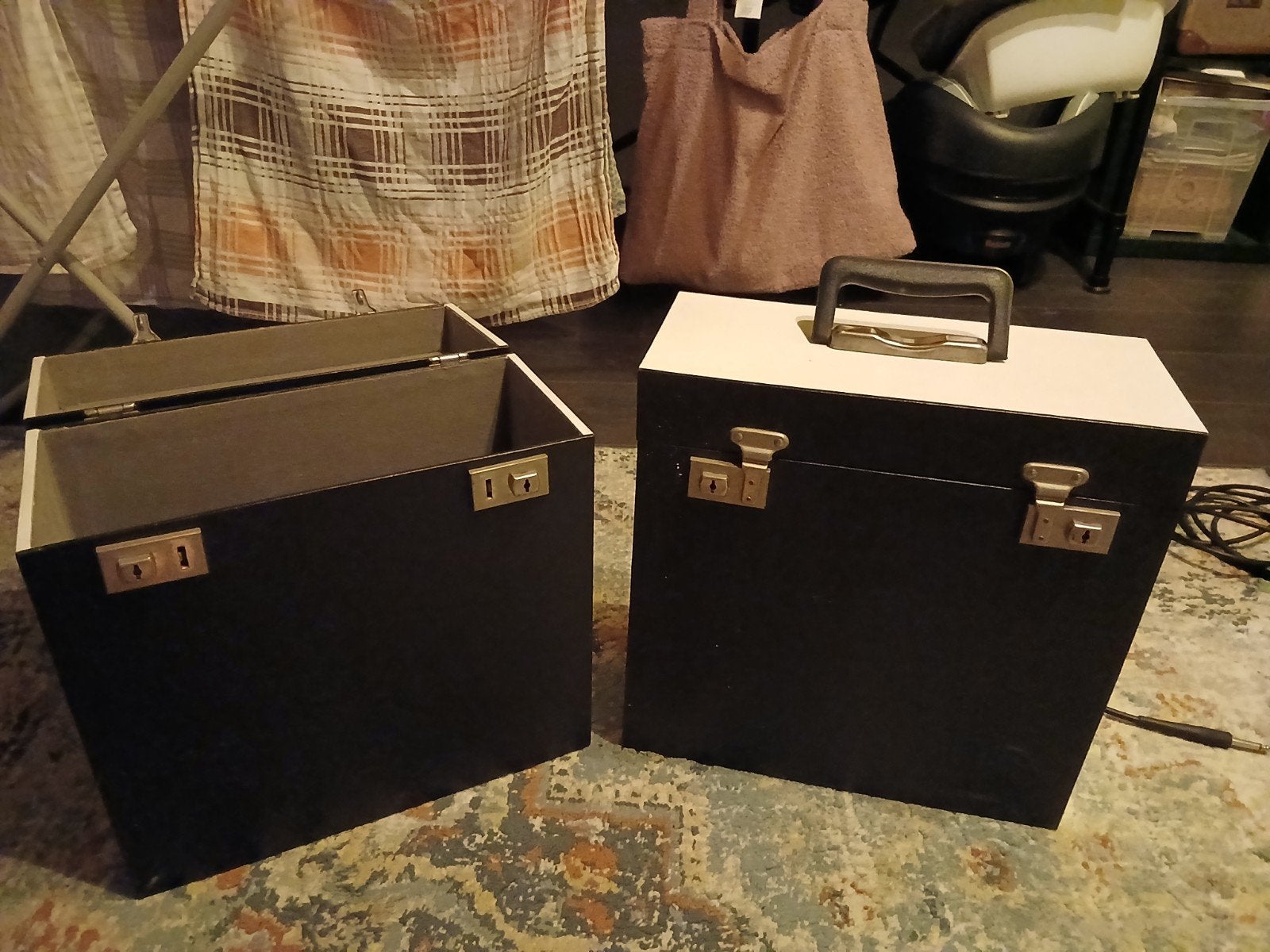 Houten platenkoffers vintage, Ophalen of Verzenden, Audio en Video