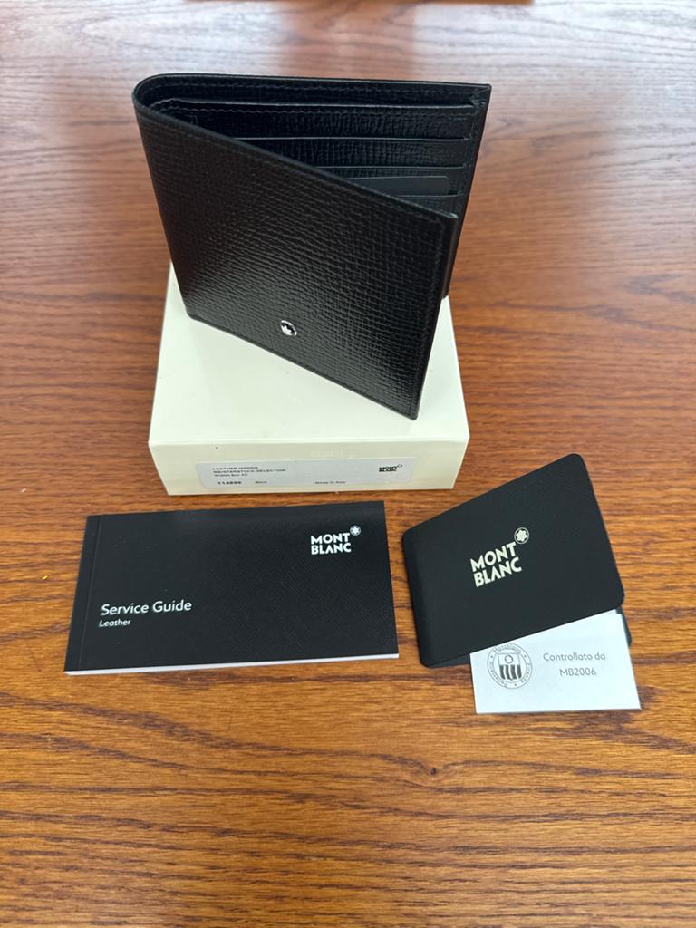 Montblanc Wallet Black Leather 6cc XC Meisterstück selection, Ophalen of Verzenden, Nieuw, Zwart