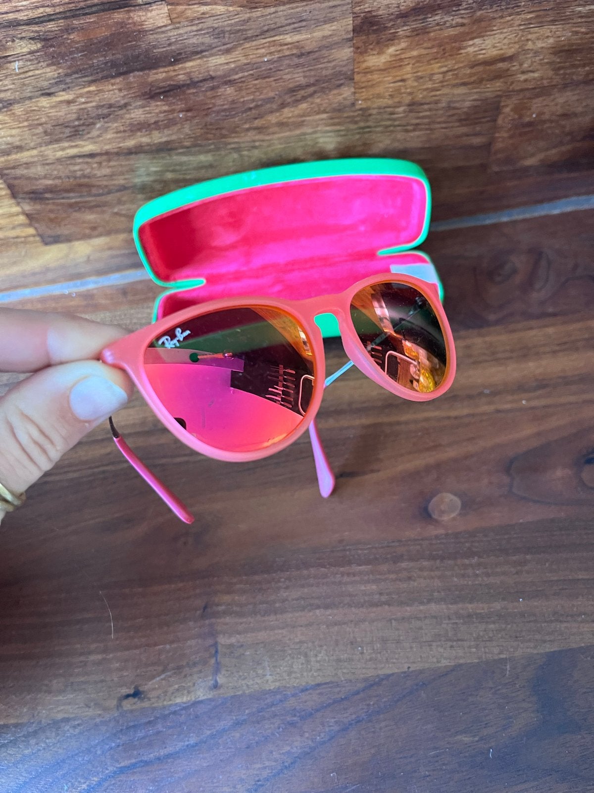 Ray-Ban Junior Zonnebril - Rood, Gebruikt, Zonnebril, Ophalen of Verzenden, Ray-Ban