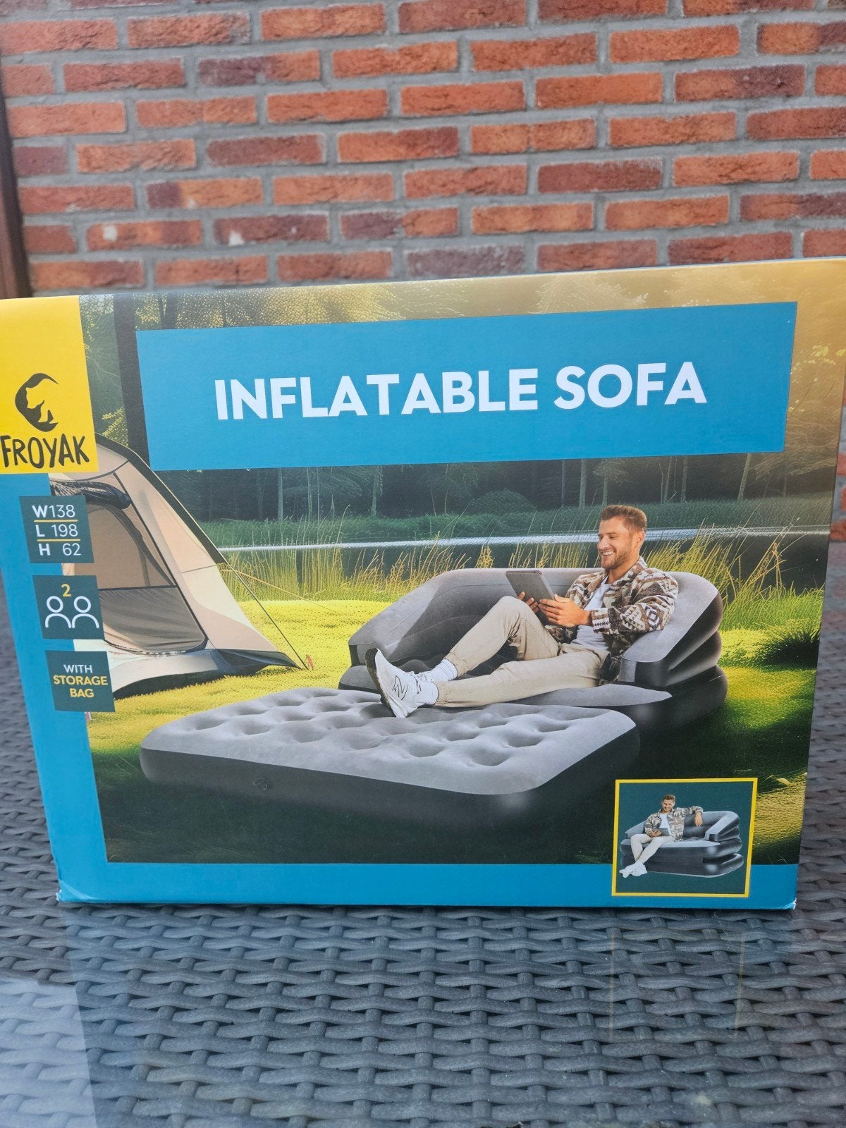 Froyak Opblaasbare Sofa / Luchtbed 5-in-1 met Opbergtas, Caravans en Kamperen, Kampeeraccessoires, Ophalen of Verzenden, Nieuw