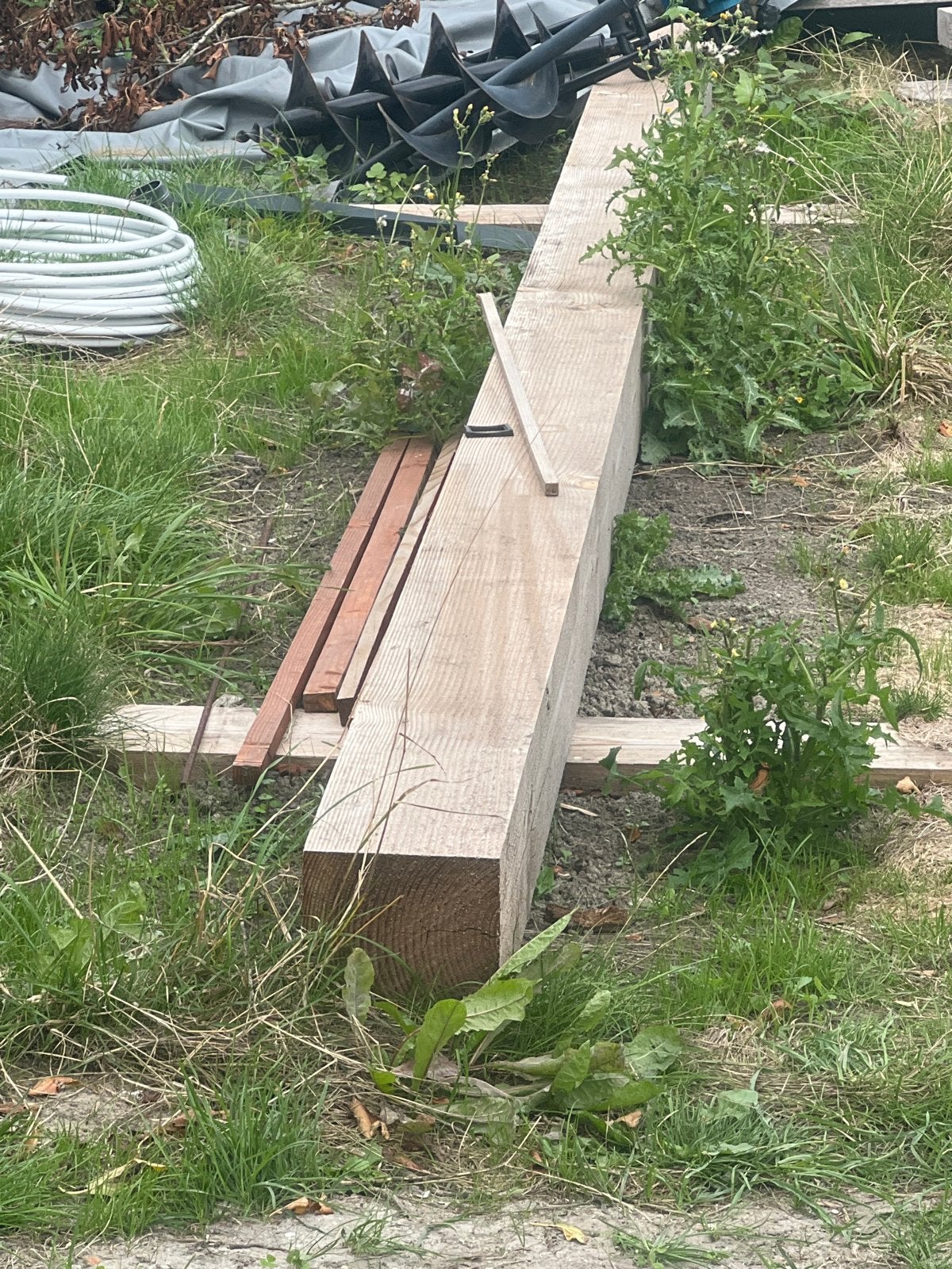 Houten Douglas paal / balk 5 meter lang, 20x20 cm, Ophalen, Gebruikt, Balk, Overige houtsoorten