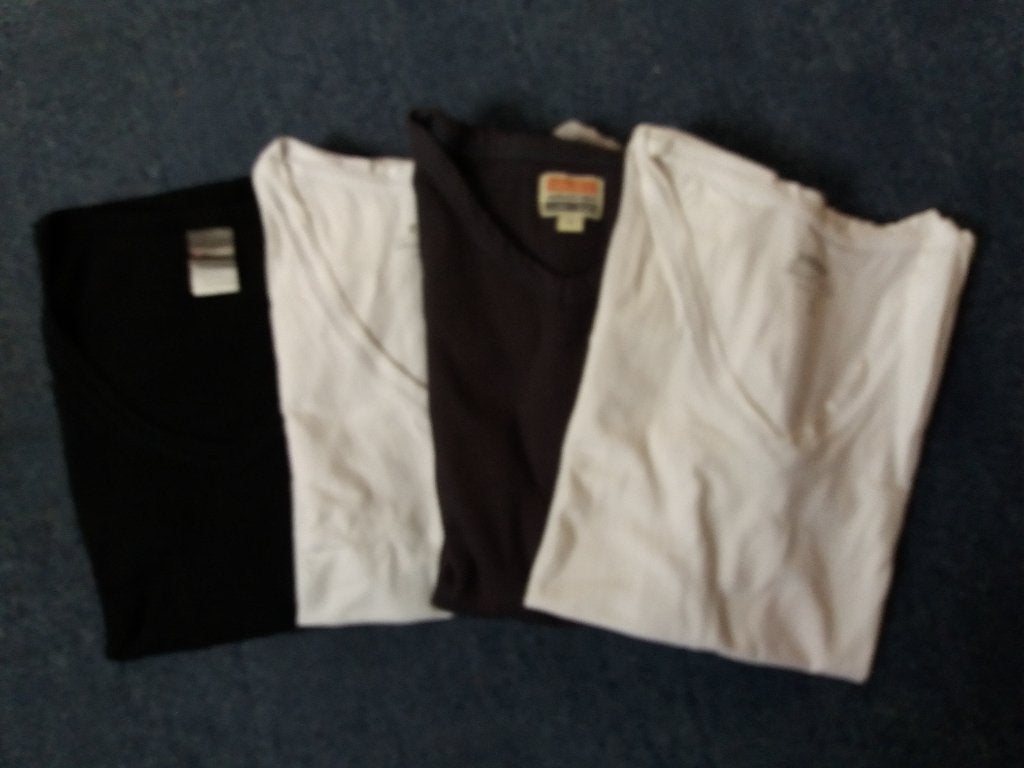 4 heren hemden met V hals en korte mouw., Kleding | Heren, Ophalen of Verzenden, Overige kleuren, Lotto, Zeeman en Brandon., Hemd