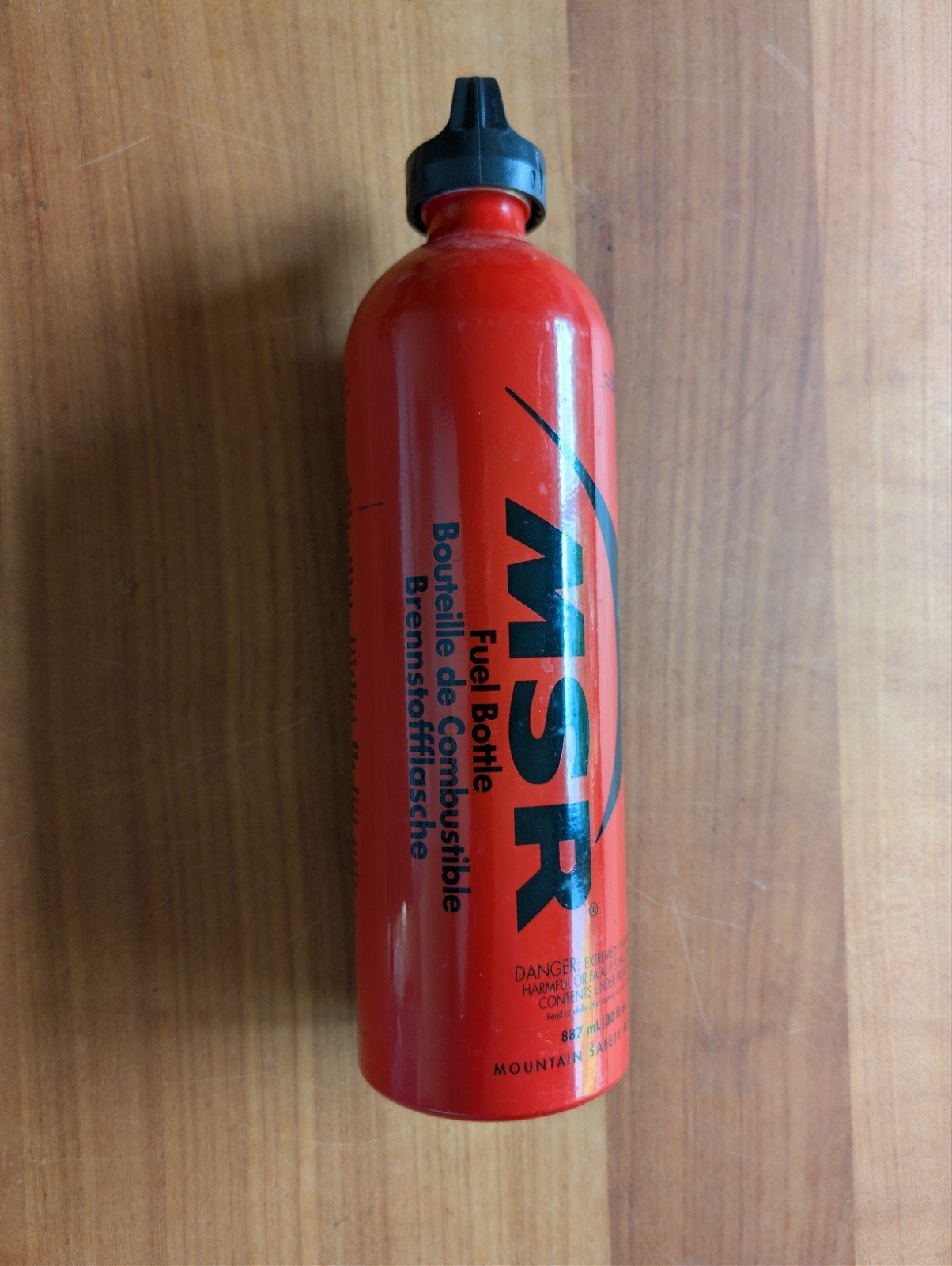 MSR Brandstoffles Aluminium 1000 ml met Kindveilige Dop, Ophalen of Verzenden, Gebruikt