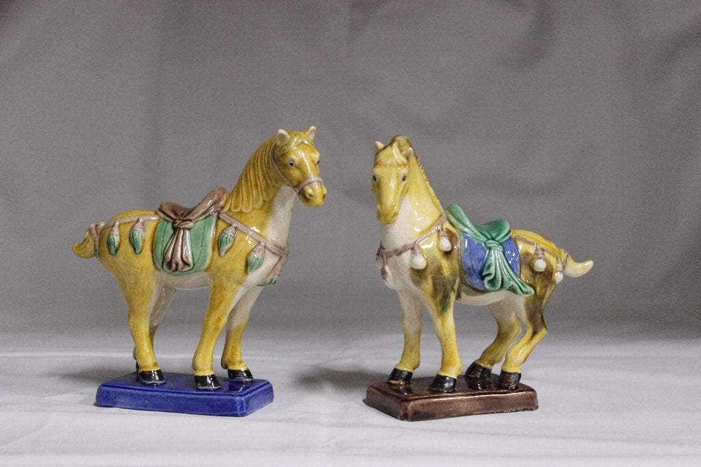 Vintage Chinese Tang- paarden beeldjes, Verzamelen, Ophalen of Verzenden, Zo goed als nieuw, Dier