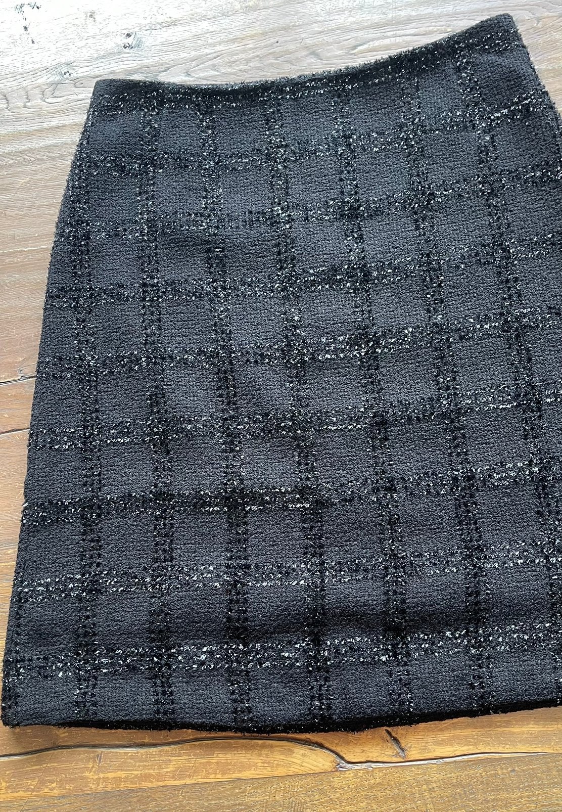 Turnover Zwarte Tweed Rok met Glitters - Maat 36 (S), Kleding | Dames, Rokken, Zwart, Ophalen of Verzenden, Zo goed als nieuw