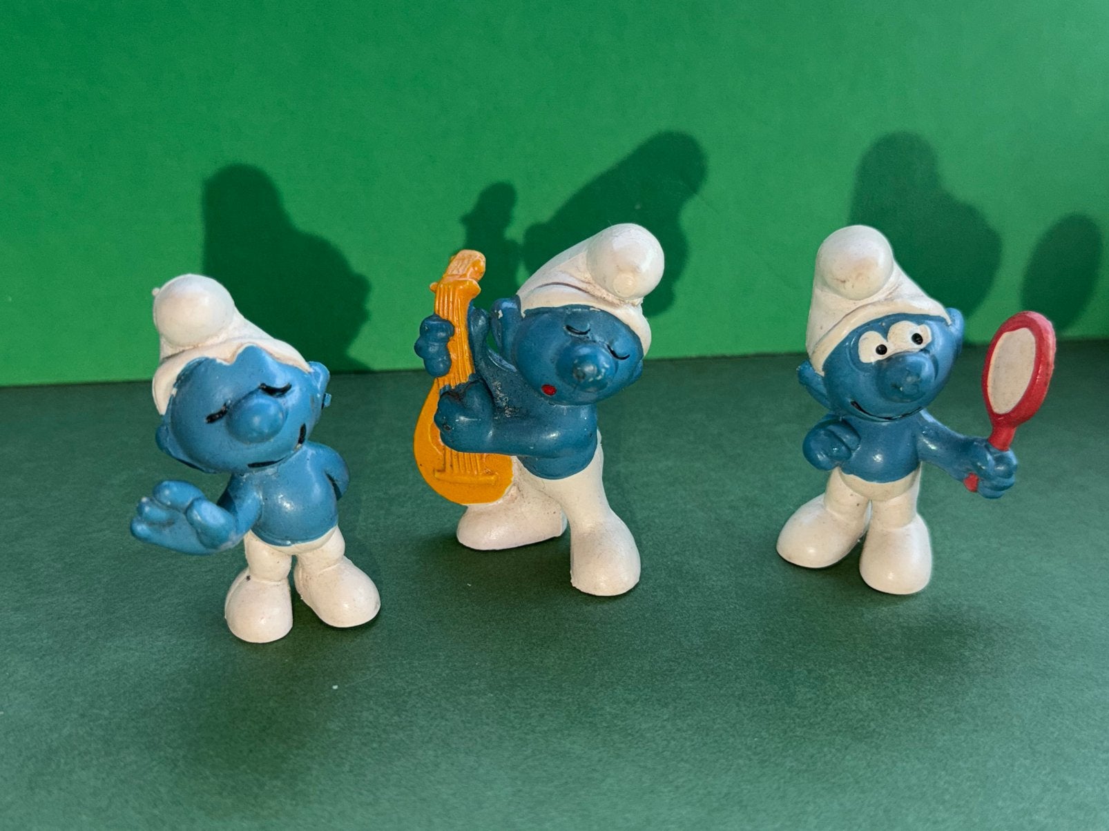 3 oude smurfen (zie foto 2 W.Germany), Verzamelen, Ophalen of Verzenden, Gebruikt, Verschillende Smurfen, Poppetje, Figuurtje of Knuffel