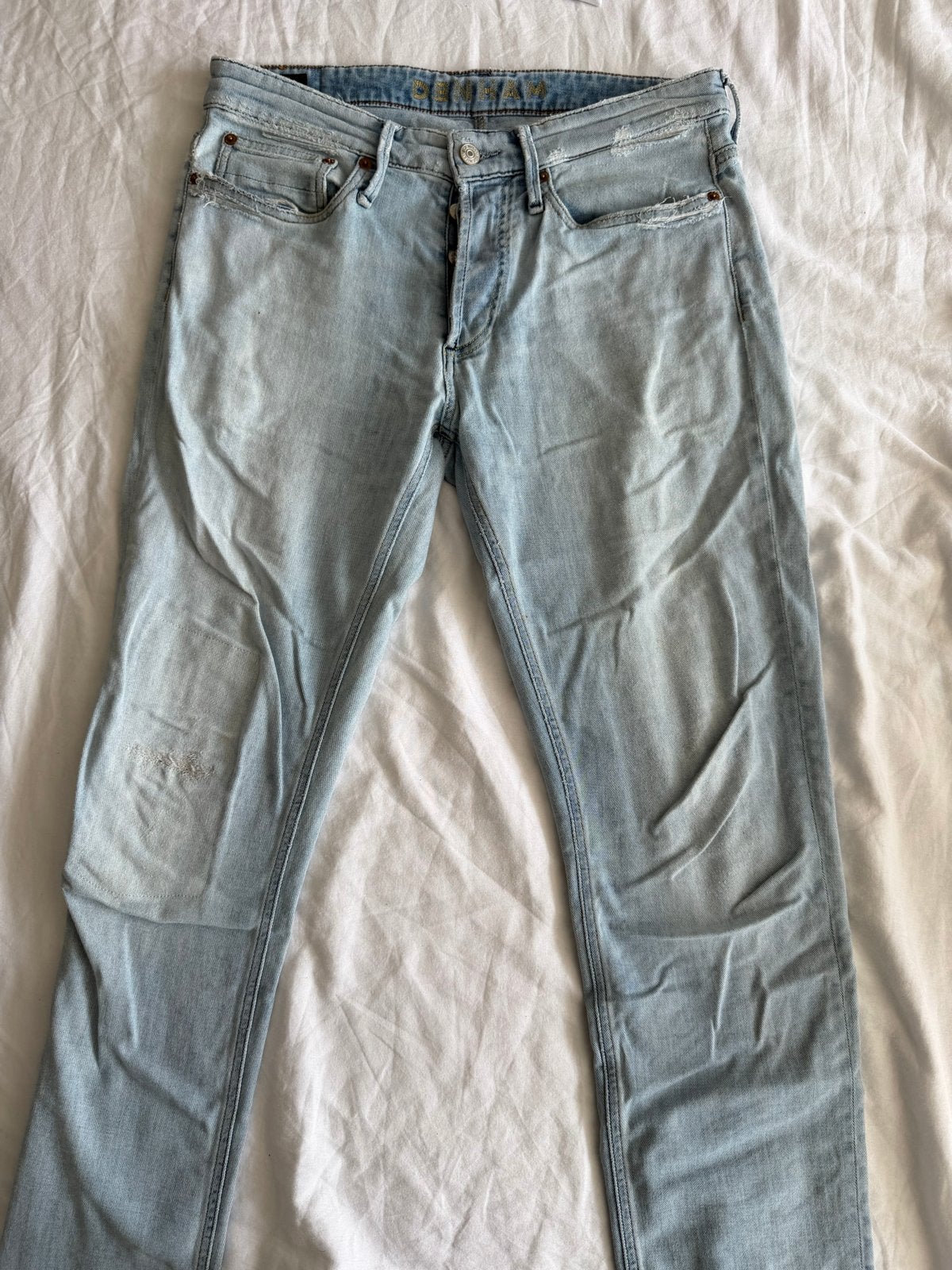 Denham Razor Slim Fit Jeans W31-L32 Lichtblauw Gedragen, Ophalen of Verzenden, Gedragen, Blauw, W32 (confectie 46) of kleiner