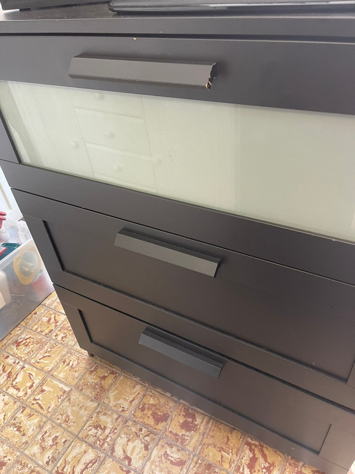 IKEA Ladekast Zwart, Ophalen, 50 tot 100 cm, Zo goed als nieuw, 3 of 4 laden