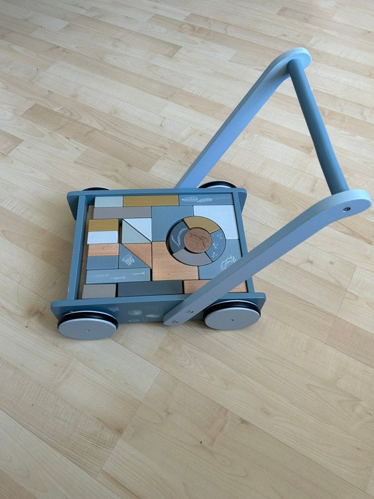 Little Dutch blokkenkar, Kinderen en Baby's, Speelgoed | Houten speelgoed, Ophalen, Gebruikt, Duw- of Trekspeelgoed