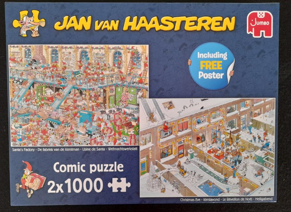 Puzzel Jan van Haasteren Fabriek van Kerstman en Kerstavond, Hobby en Vrije tijd, Denksport en Puzzels, Ophalen of Verzenden, 500 t/m 1500 stukjes