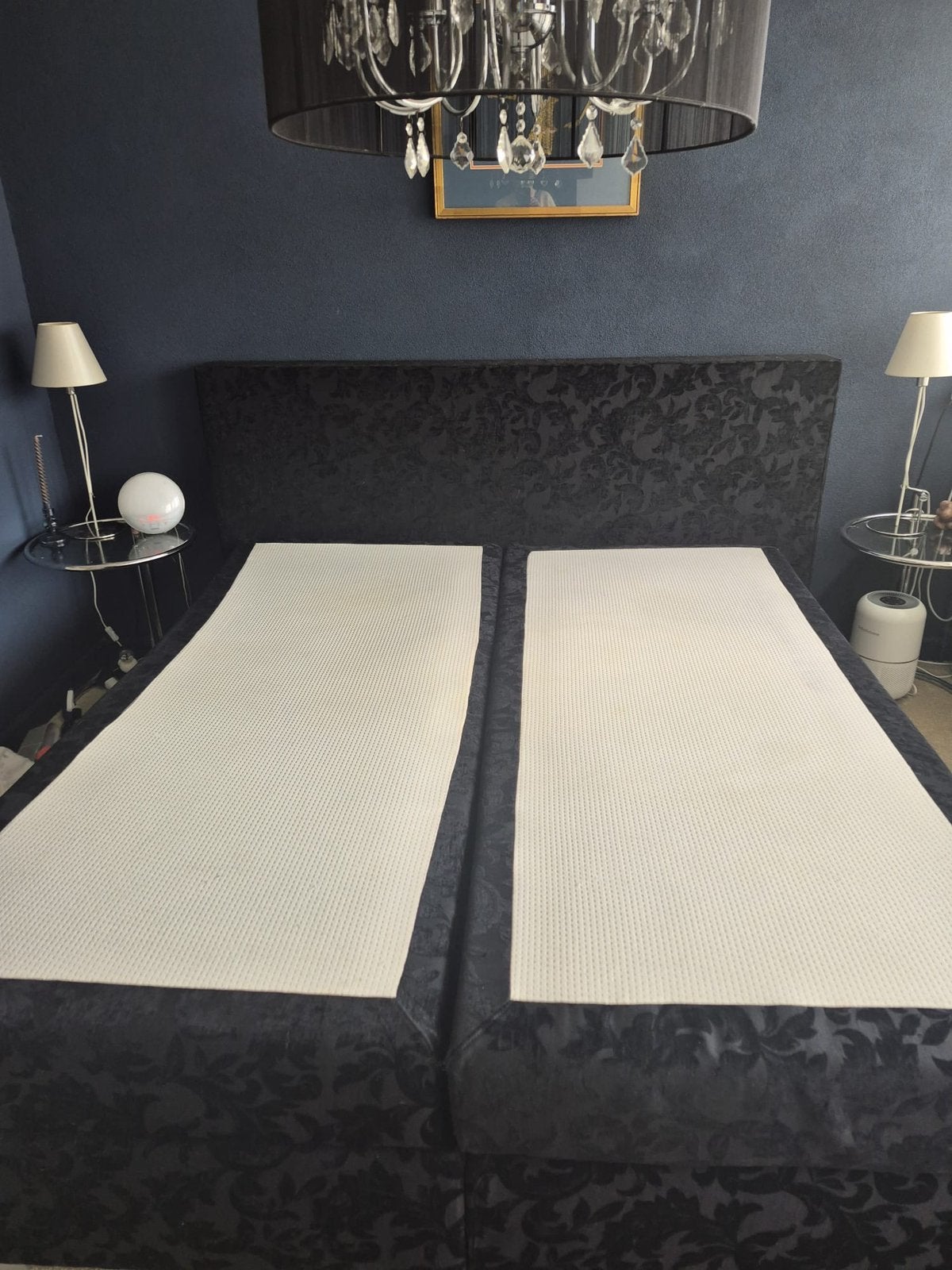 Nog prachtige boxspring 180-200, Ophalen, Zwart, Tweepersoons, Zo goed als nieuw
