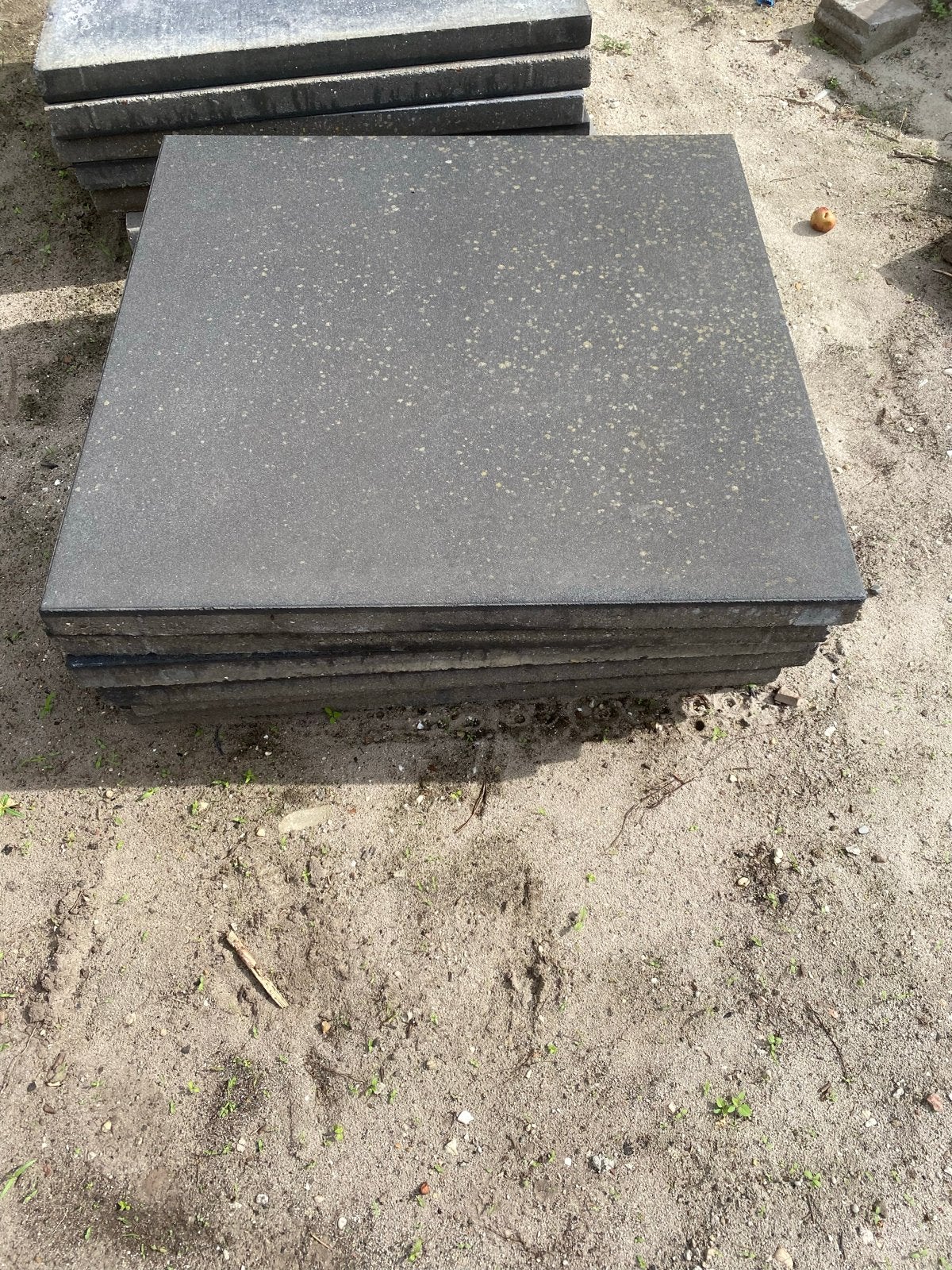 Gebruikte terrastegels 100x100 9 antraciet en 4 grijs, Tuin en Terras, Ophalen, Gebruikt, 10 m² of meer, Beton