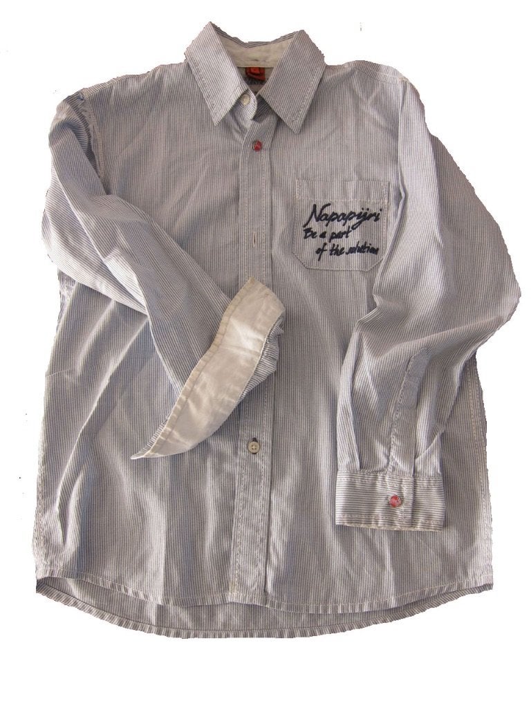 Napapijri blouse maat 8 of 128 jongen blauw, Overhemd of Blouse, Zo goed als nieuw, Merkfreak, Jongen