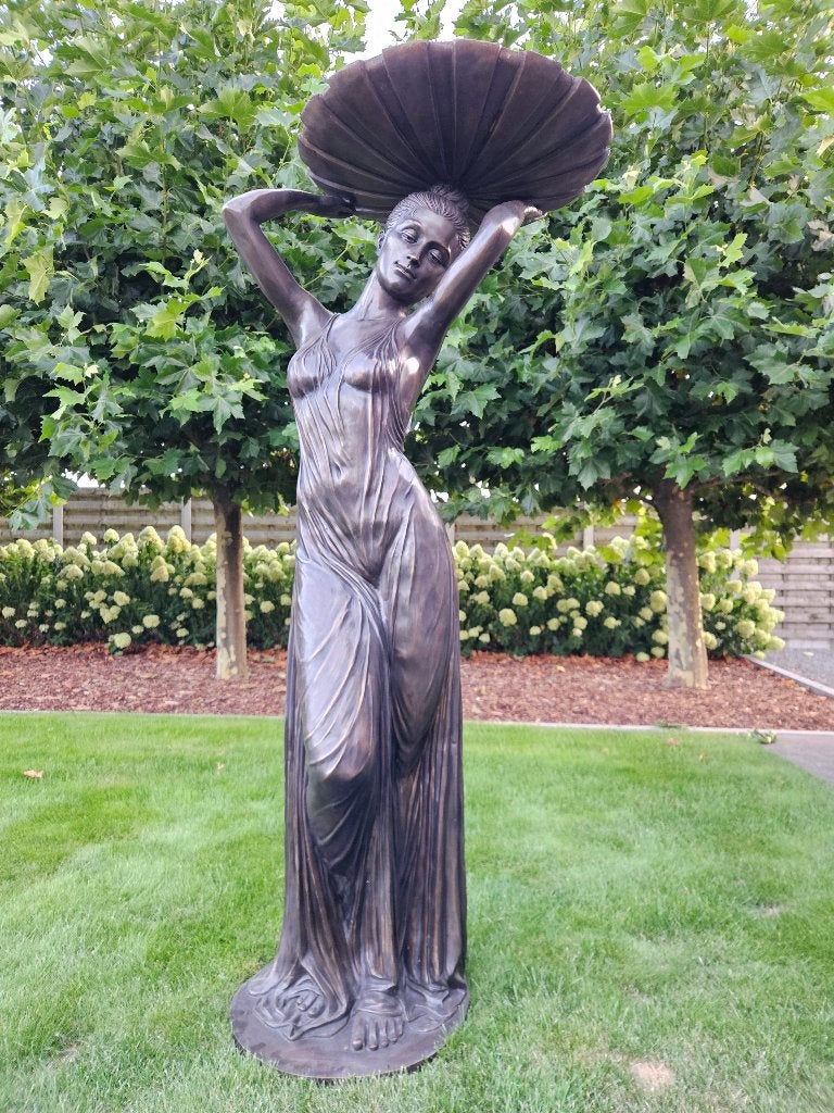 BRONZEN ZWARE LEVENSGROTE DAME KAN ALS FONTEIN TOPBRONS !!!, Tuin en Terras, Ophalen of Verzenden, Nieuw, Overige materialen, Mensenbeeld