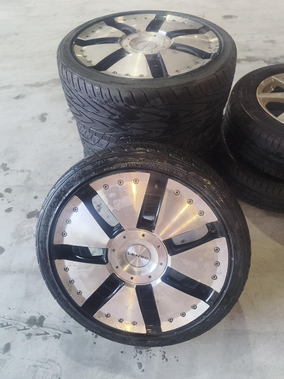Lenso Velgen met Banden 4x100 7Jx17H2 ET42, Gebruikt, Banden en Velgen, 17 inch, 205 mm