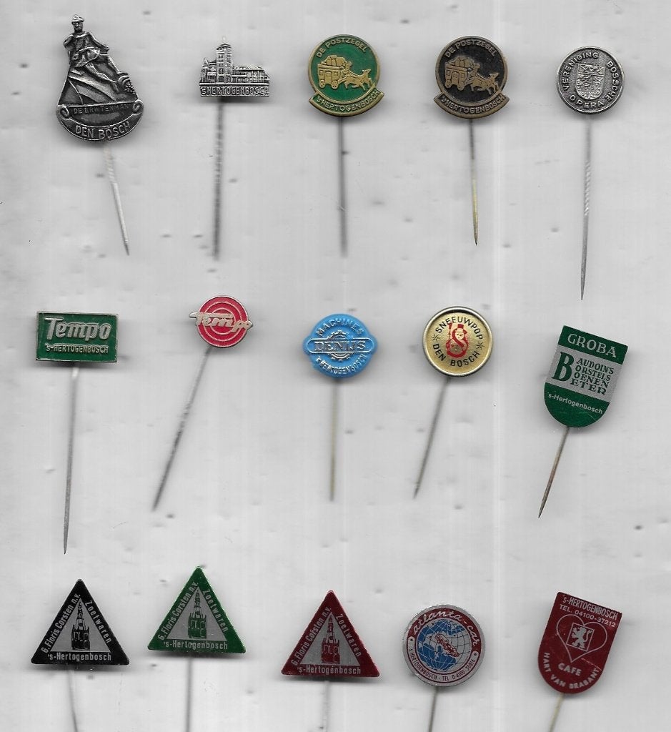 15 S HERTOGENBOSCH DEN BOSCH VERSCHILLENDE SPELDEN, Verzamelen, Speldjes, Pins en Buttons, Ophalen of Verzenden, Gebruikt, Stad of Land