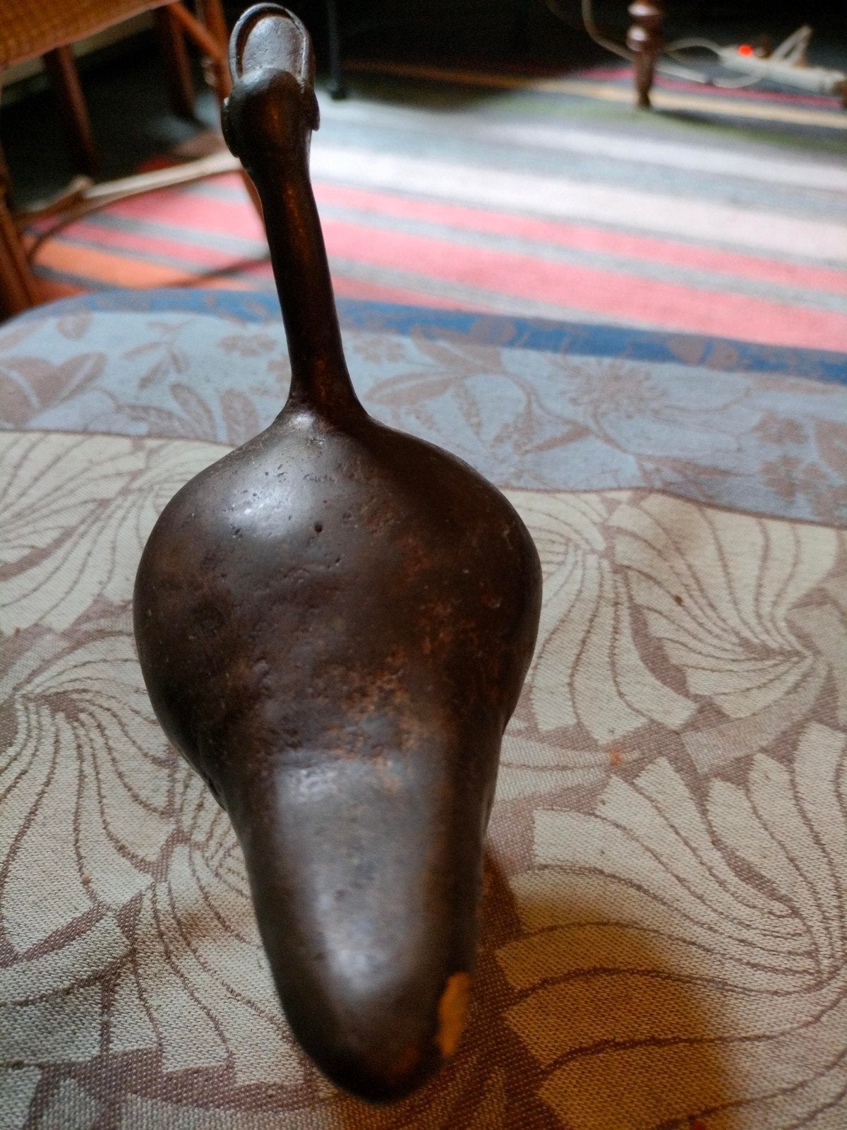 Primitieve bronzen vogel uit Afrika, tweede helft 20e eeuw, Ophalen, Minder dan 20 cm, Brons, Beeld