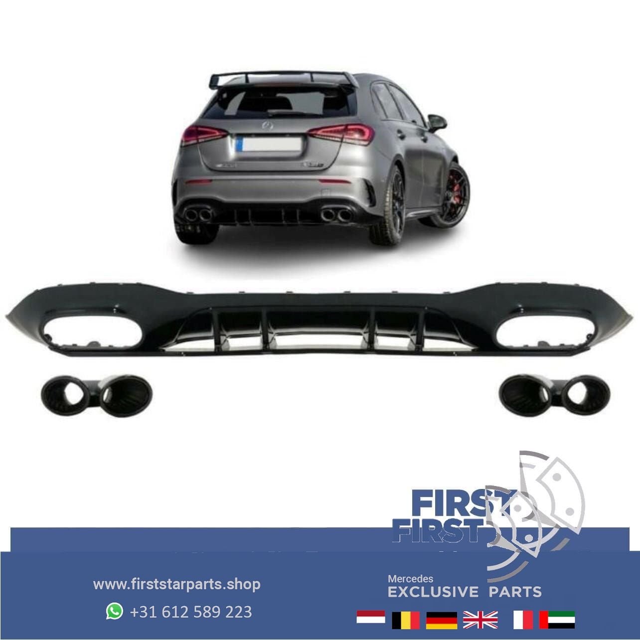 W177 A45 S AMG DIFFUSER + UITLAAT SIERSTUKKEN AERO PAKKET Me, Gebruikt, -, Ophalen of Verzenden, -