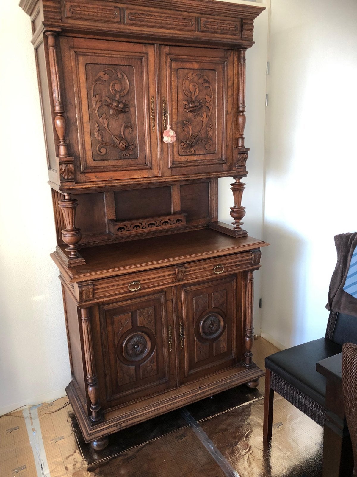 Antieke Franse Eiken Buffetkast Henry II, midden 1800, Antiek en Kunst, Antiek | Meubels | Kasten, Ophalen
