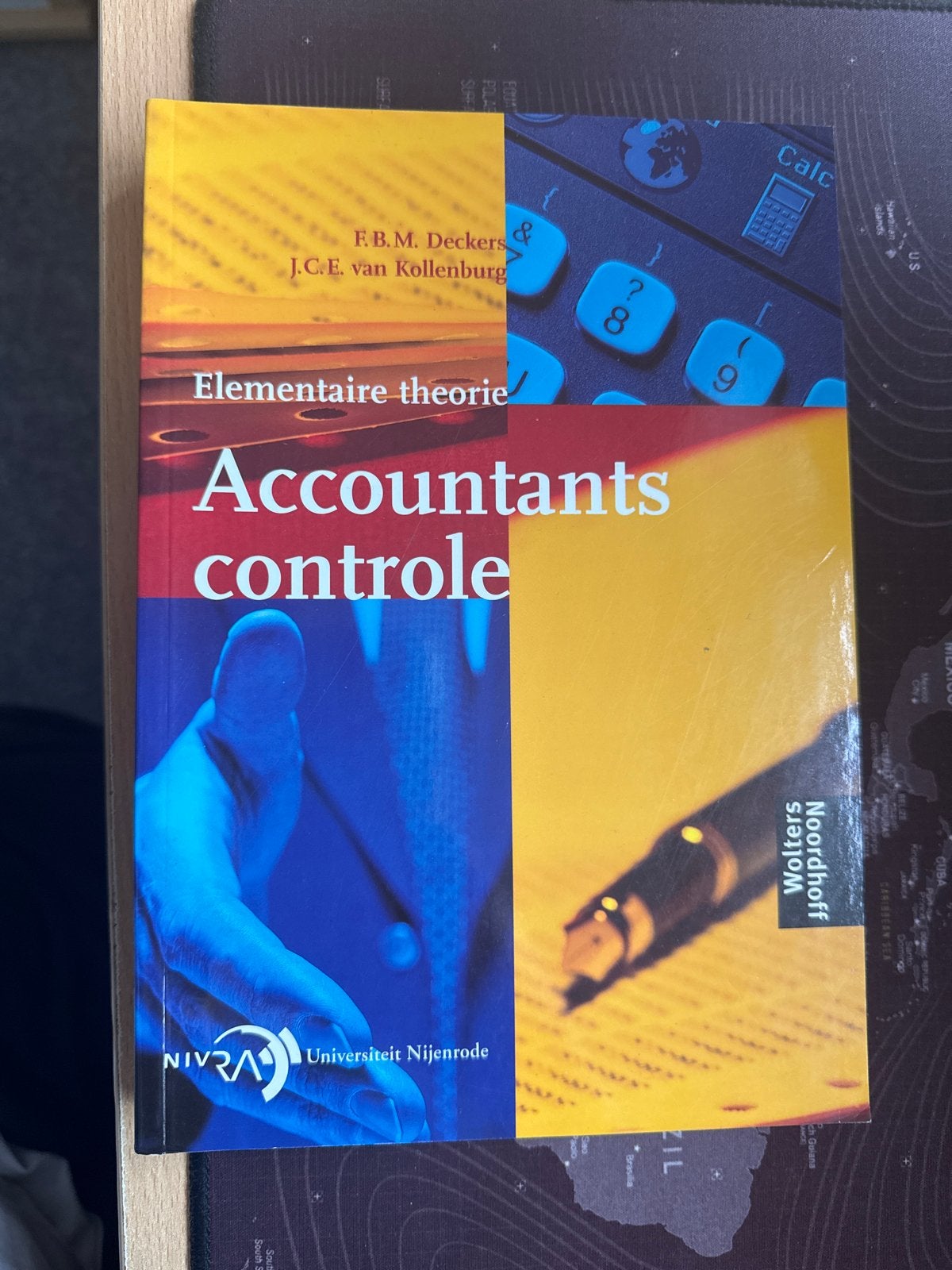 Elementaire theorie Accountantscontrole - Nijenrode, Ophalen of Verzenden, Gamma, Gelezen, HBO