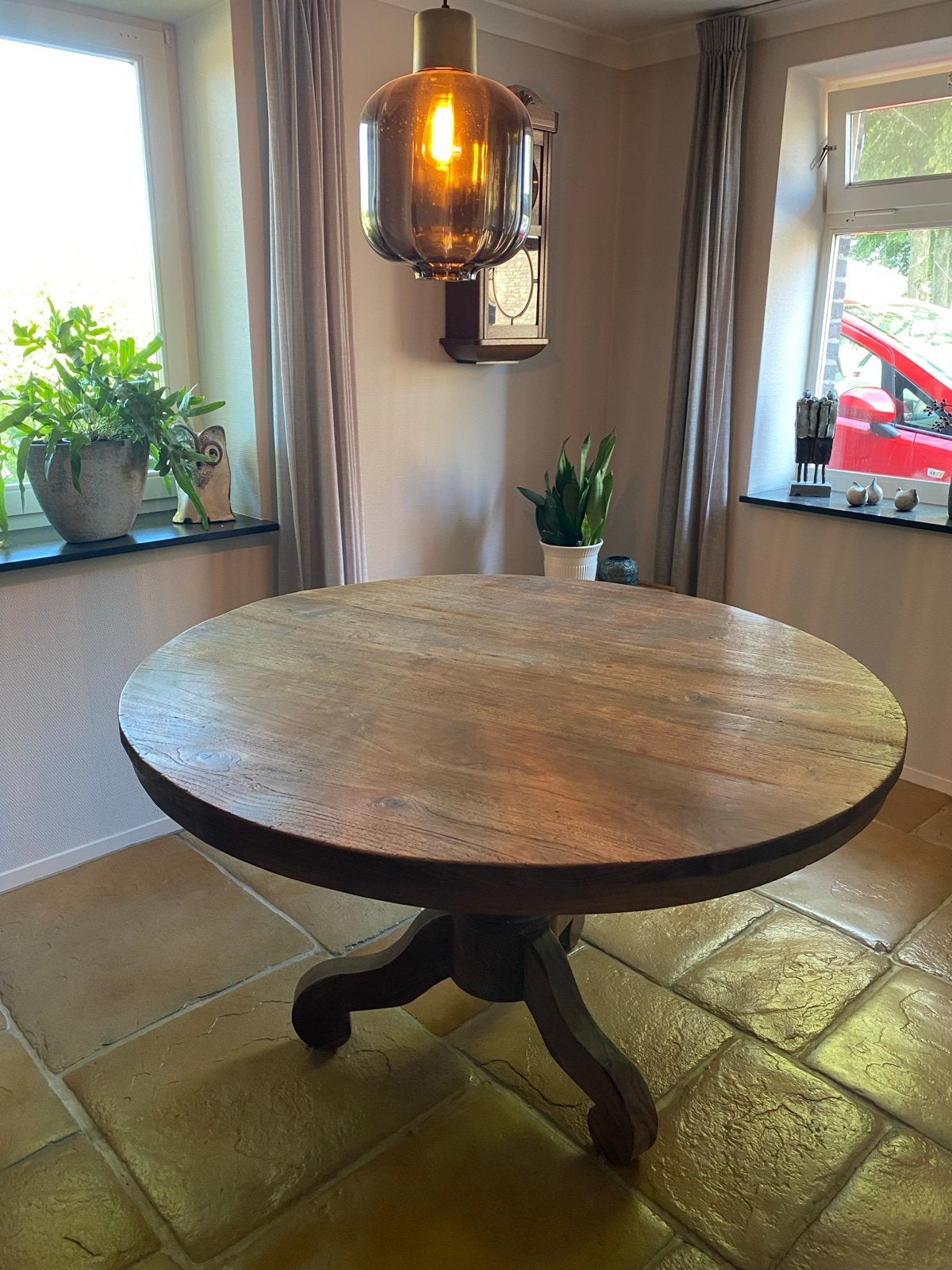Ronde eettafel van De Factorij Unique Living, Huis en Inrichting, Tafels | Eettafels, Ophalen, Gebruikt, 100 tot 150 cm, Vijf personen of meer