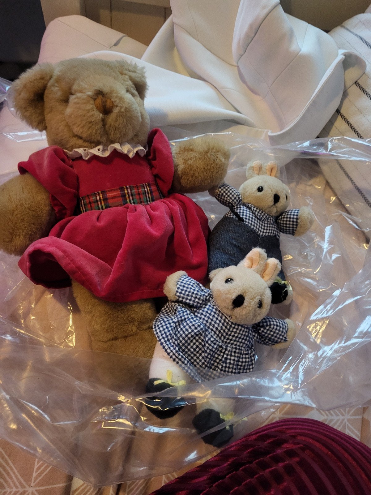 kinderknuffel beer en twee konijnen, Ophalen of Verzenden, Gebruikt, Meerkleurig