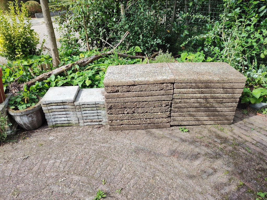 Tegels, Ophalen, Gebruikt, Beton, Terrastegels