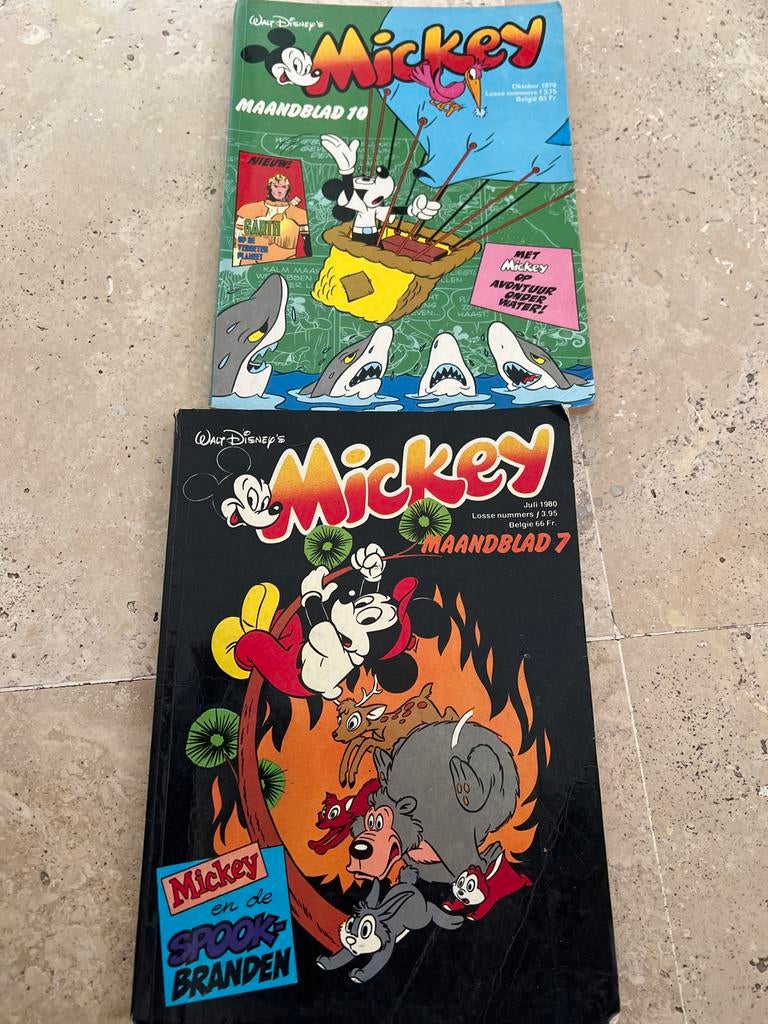 Mickey Maandblad - 2 Vintage Stripboeken (1979 & 1980), Boeken, Meerdere stripboeken, Ophalen of Verzenden, Gelezen