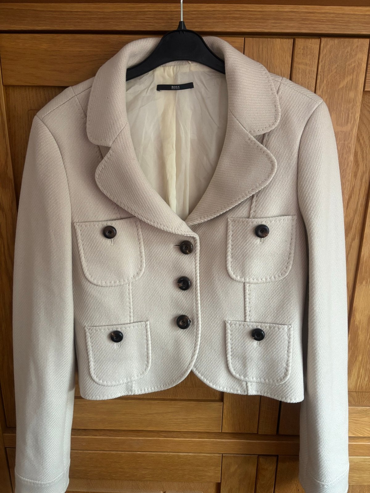 BOSS Hugo Boss Crème Jasje Maat 38/40 (M), Ophalen of Verzenden, Zo goed als nieuw, Maat 38/40 (M), Beige