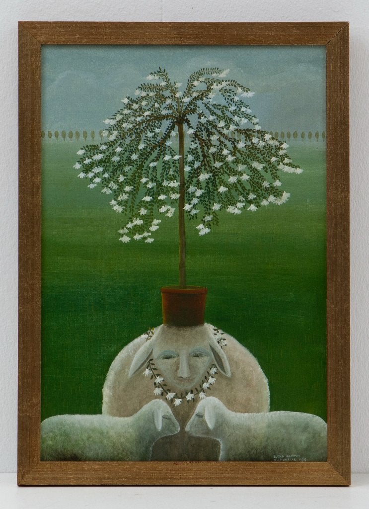 Ilona Schmit - Schapenmoeder, Doek, Expressionistisch, Dieren, Ophalen of Verzenden