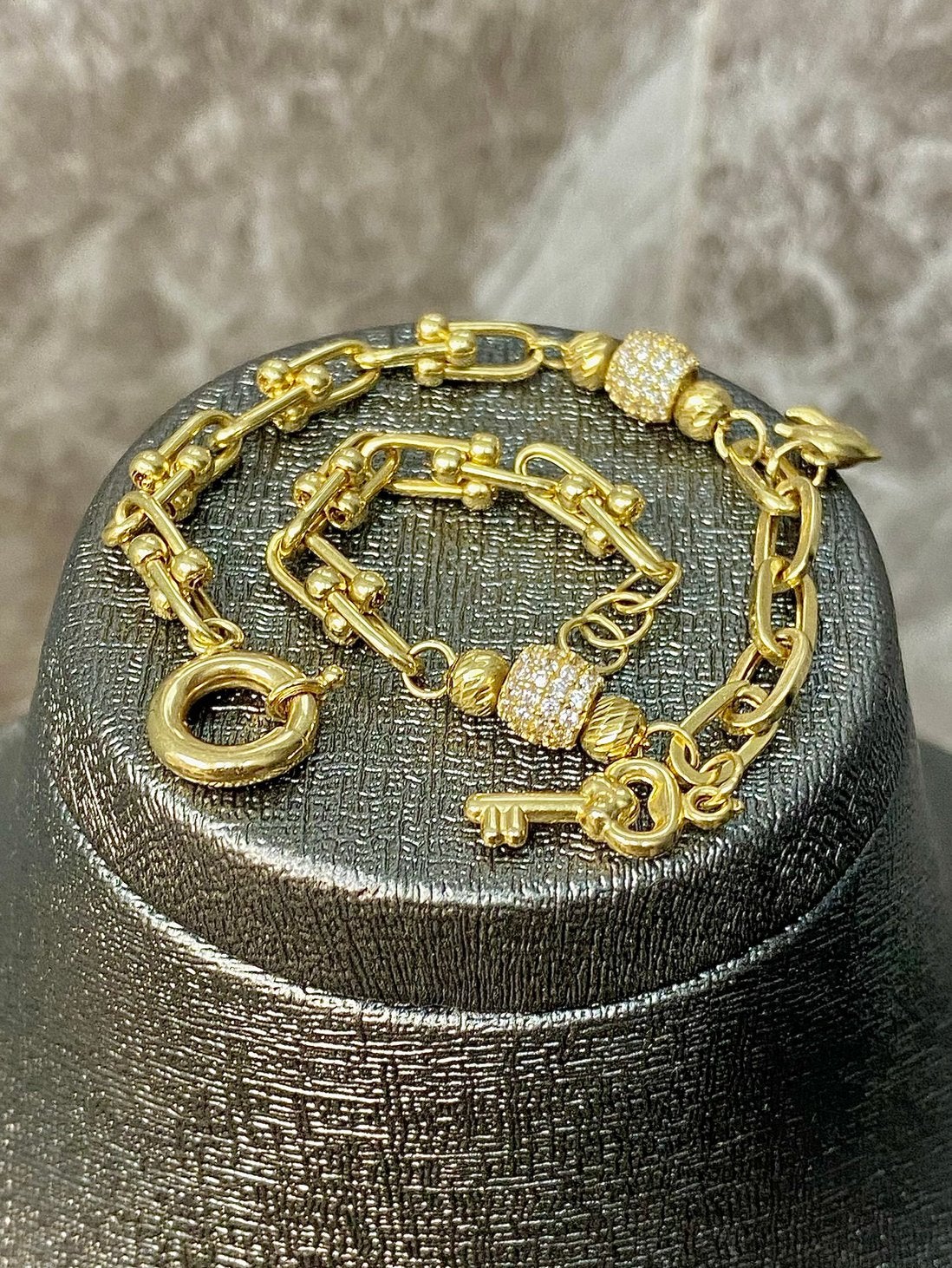 14k Gouden Bedel Armband, Ophalen of Verzenden, Nieuw, Goud, Goud