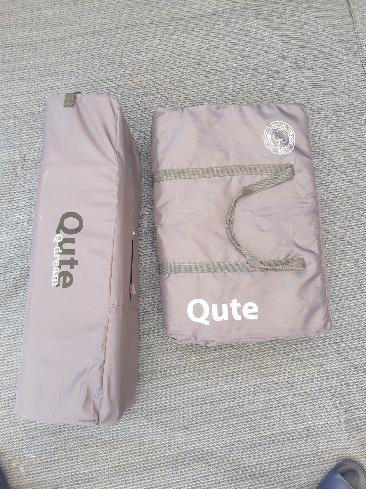 Campingbed met katoenen matras, Ophalen