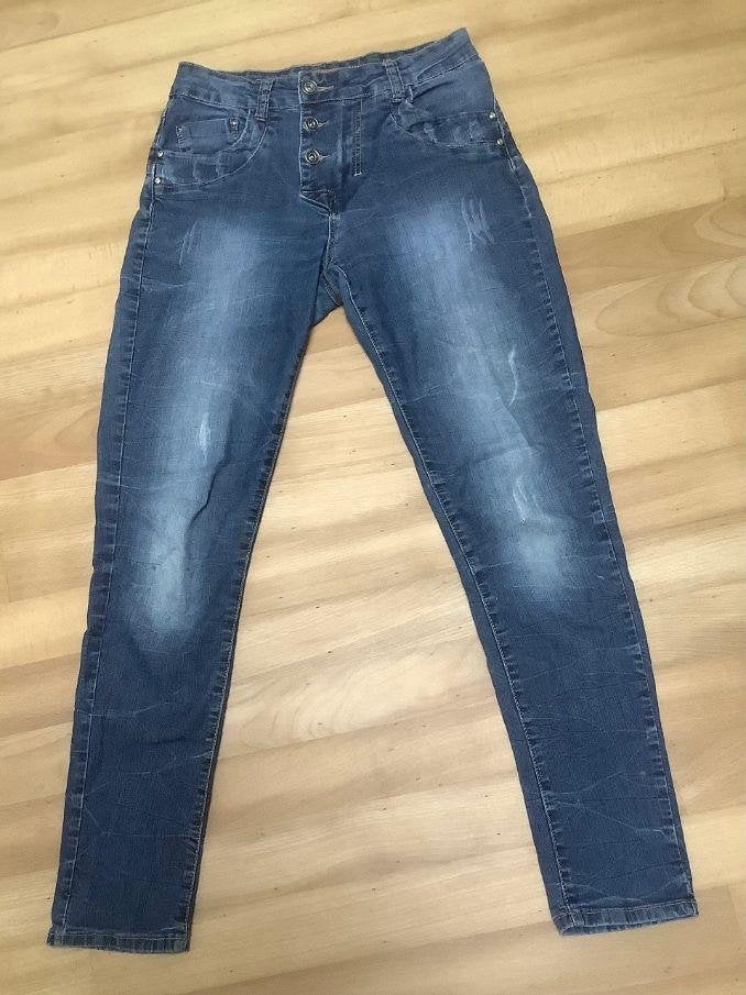 Cindy-H jeans maat T34 (40) // zgan, Ophalen of Verzenden, Zo goed als nieuw, Blauw, W30 - W32 (confectie 38/40)