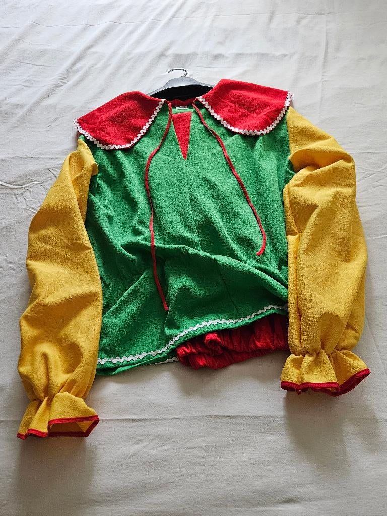Heren carnavals pak rood geel groen, Carnaval, Maat 48/50 (M), Ophalen of Verzenden, Zo goed als nieuw
