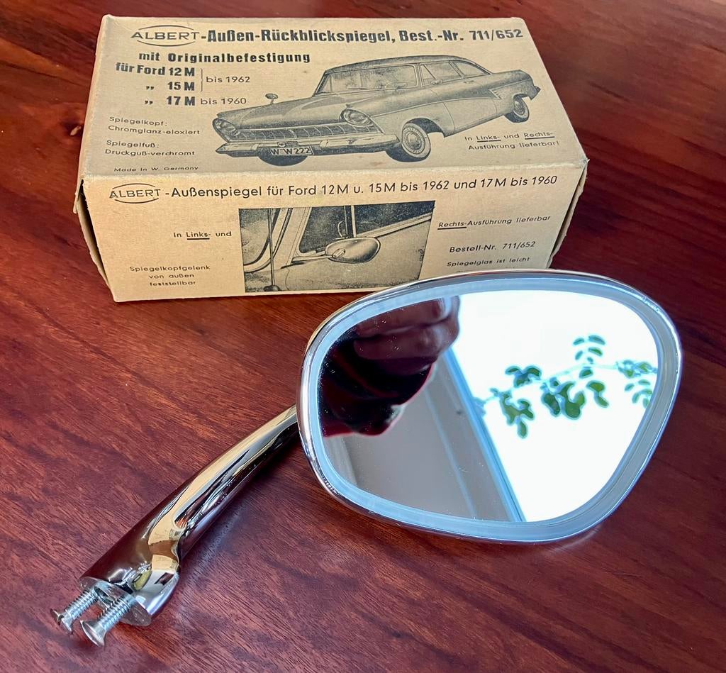 Chrome oldtimer spiegel Ford 12m 15m 17m, Ophalen of Verzenden, Nieuw