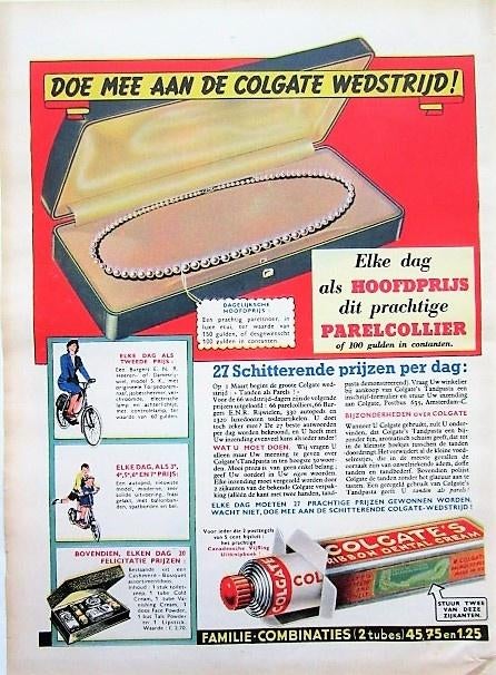 29 vintage advertenties reclames Colgate tandpasta 35-53, Verzamelen, Merken en Reclamevoorwerpen, Ophalen of Verzenden, Gebruikt