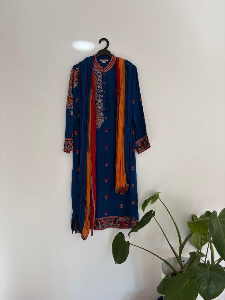 Salwar Kameez, Kleding | Dames, Overige typen, Blauw, Maat 42/44 (L), Ophalen of Verzenden